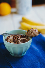 Chocolate air mousse with chocolate chips - 372256279