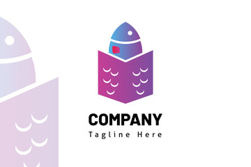 logo fish icon illustration gradient