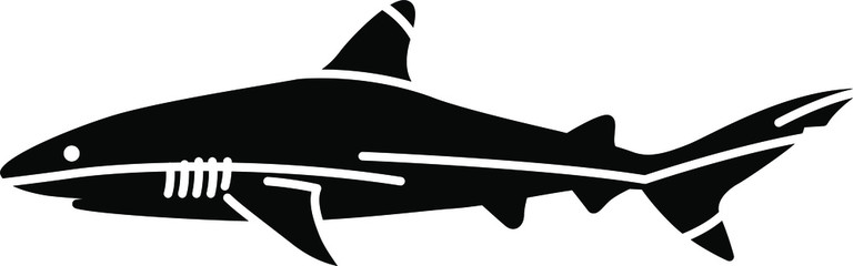 Fototapeta na wymiar An icon illustration of a Black Tip Reef Shark