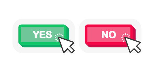 Green and red button yes no do dos on white background. Logo illustration. Vector icon. Versus logo. Line icon. Vector illustration.