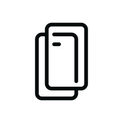 Protective glass for mobile phone isolated icon, protective glass screen outline vector icon with editable stroke