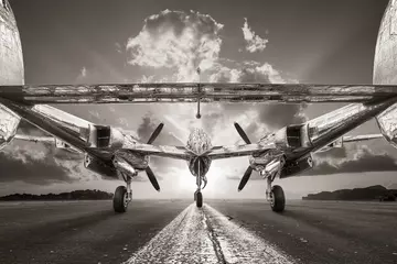 Washable Wallpaper Murals Old airplane historical aircraft on a runway