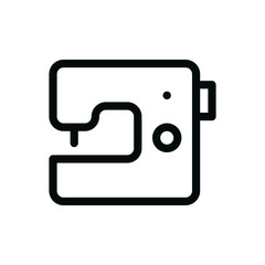 Sewing machine isolated icon, clothing industry vector icon with editable stroke