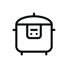 Slow cooker isolated icon, crock pot vector icon with editable stroke