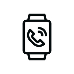 Smart watch isolated icon, smartwatch outline vector icon with editable stroke