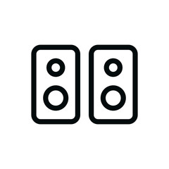 Speakers isolated icon, acoustic speaker system linear vector icon with editable stroke