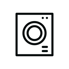 Tumble dryer isolated icon, tumble dryer outline vector icon with editable stroke