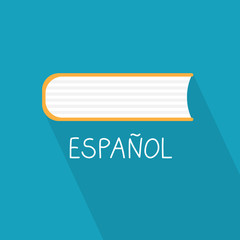 espanol (spanish) and book, concept of learning spanish language- vector illustration