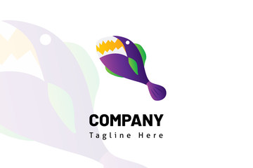 logo fish icon illustration gradient