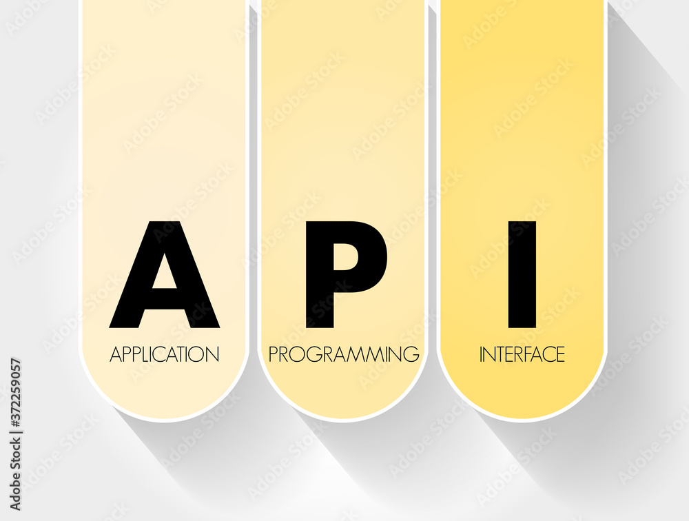 Poster api - application programming interface acronym, technology concept background