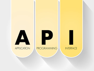 API - Application Programming Interface acronym, technology concept background