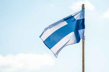 Finland flag blowing in the wind