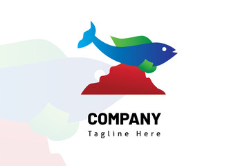 logo fish icon illustration gradient