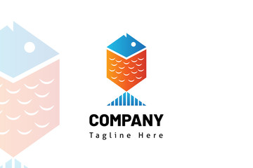 Fototapeta premium logo fish icon illustration gradient