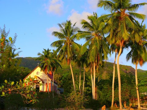 Seychelles, Indian Ocean, Mahe Island, west coast, Anse Boileau, Church of Sainte Famille