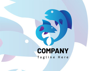 logo fish icon illustration gradient