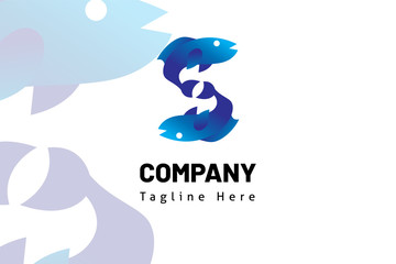 logo fish icon illustration gradient