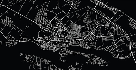 Vector aerial city road map of Hoi An, Vietnam