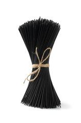 Raw Black Spaghetti, Dry Pasta with Cuttlefish Ink