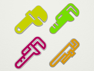 REPARATION 4 icons set, 3D illustration