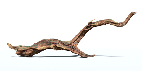 driftwood isolated on white background, aged wood © dottedyeti