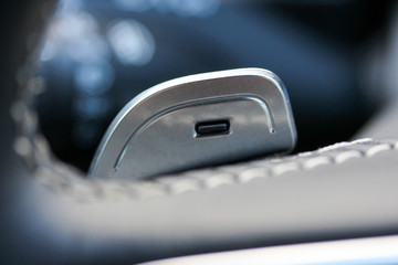 close up of a shift paddle
