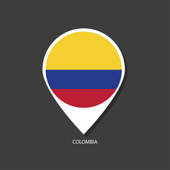 Colombia flag Vector marker with flags.