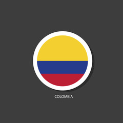 Colombia flag Vector circle with flags.