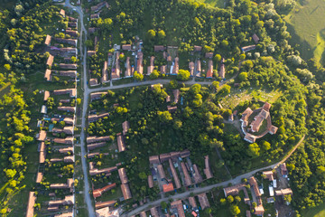 Aerial photography of Viscri village, Romania