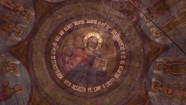 Interior details in a orthodox church footage