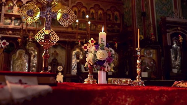 Interior decoration for baptism footage