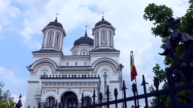 Orthodox church in the footage in summer time