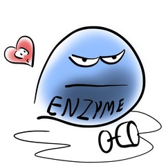 Scared heart looks at drunken enzyme