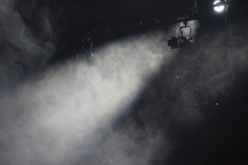 Stage Lighting in air with Smoke and Shadows