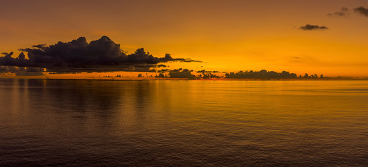 A view out to sea from Kingstown, Saint Vincent after sunset
