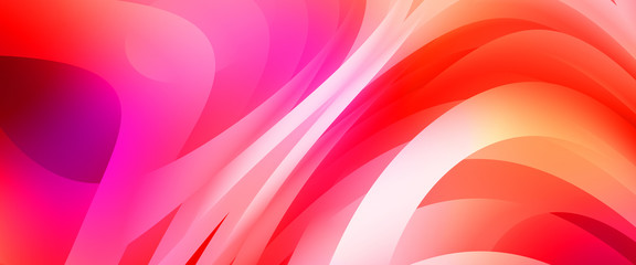 Abstract background with colorful gradient. Vibrant graphic wallpaper with stripes design. Fluid 2D illustration of modern movement.