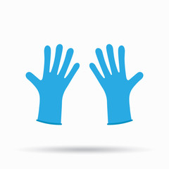 Hand gloves. Medical protection icon