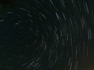 Starry night sky with galaxies from Star Trail