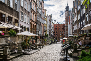 Fototapeta na wymiar Famous Mariacka street in the City Center of Gdansk, Poland. Is one of the most notable tourist attractions in Gdansk