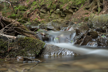 detail of cascade on a small stream