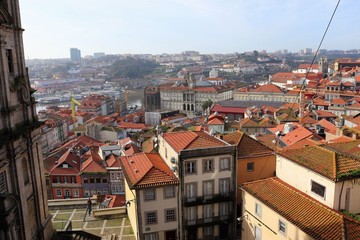 Obraz premium A view of Porto, Portugal, from Museu do Tesouro da Sé do Porto, Overlooking the Douro River.