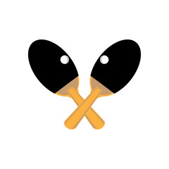 Table tennis racket and ball icon color design vector illustration