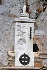 Greece, Symi island, monument for victims of World War II at the port, September 28 2008.