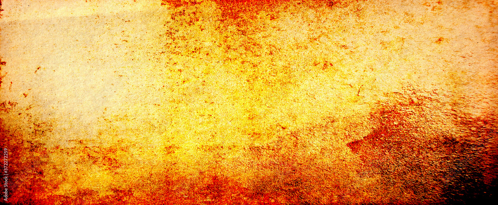 Poster abstract red background with black grunge borders, triangle shapes in red transparent layers with an