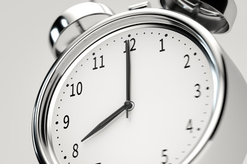 Fototapeta na wymiar Classic alarm clock, concept of time, 3d rendering.