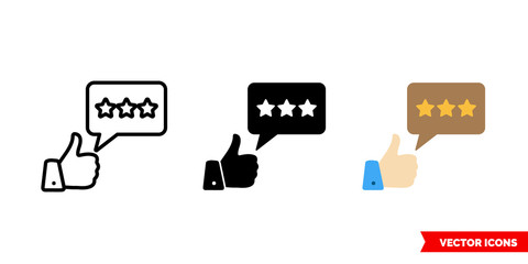 Feedback icon of 3 types color, black and white, outline. Isolated vector sign symbol.