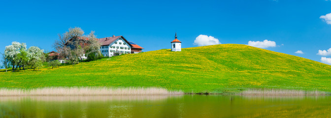Fototapeta na wymiar rural landscape in Bavaria at springtime