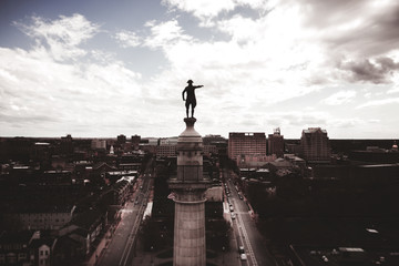 Aerial of Trenton Battle Monument George Washington