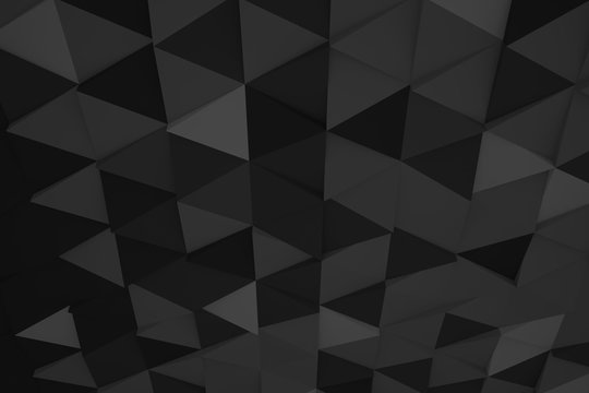 Geometrical shapes background. Black and white minimalist tech wall. Abstract 3D backdrop.