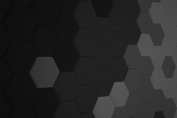 Geometrical shapes background. Black and white minimalist tech wall. Abstract 3D backdrop.